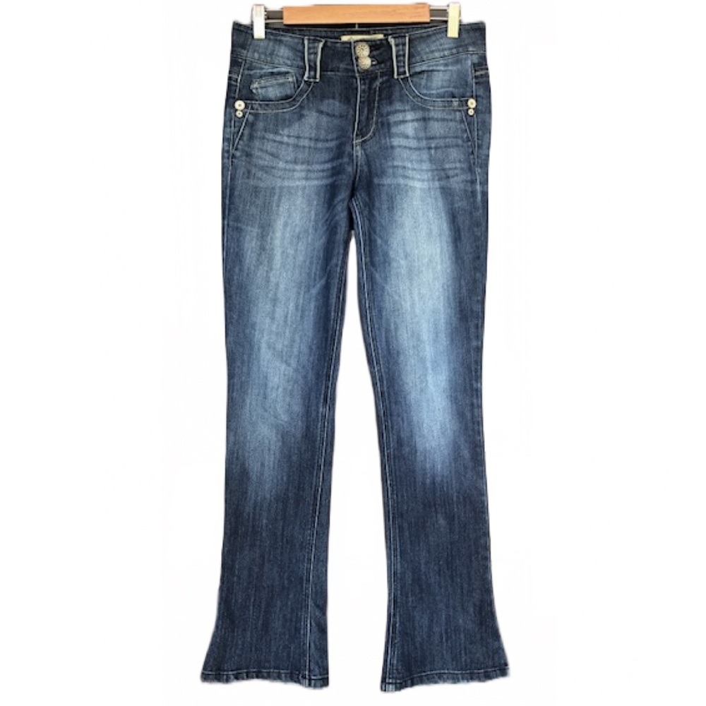 DEMOCRACY Rebel Barely Boot Dark Wash Mid-Rise Denim Jeans Stretch Size 6